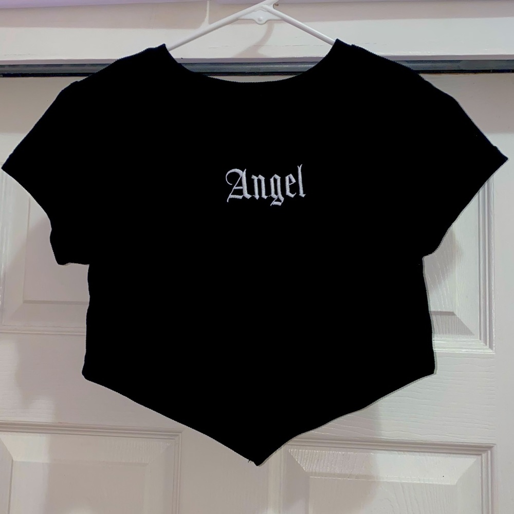 Black Angel Crop Top